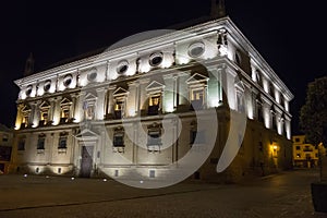 Vazquez de Molina Palace Palace of the Chains at night, Ubeda, photo