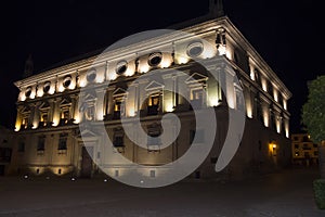 Vazquez de Molina Palace Palace of the Chains at night, Ubeda, photo