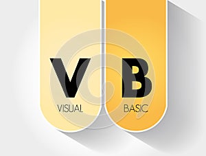 VB - Visual Basic acronym, technology concept background photo