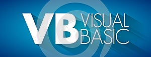 VB - Visual Basic acronym, technology concept background photo