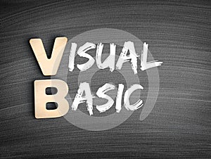 VB - Visual Basic acronym, technology concept on blackboard photo