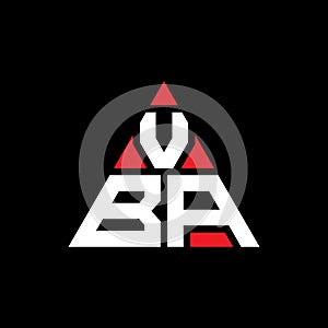 VBA triangle letter logo design with triangle shape. VBA triangle logo design monogram. VBA triangle vector logo template with red