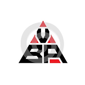 VBA triangle letter logo design with triangle shape. VBA triangle logo design monogram. VBA triangle vector logo template with red