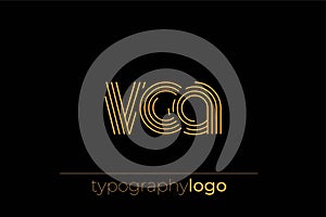 VCA modern geometric typography logo