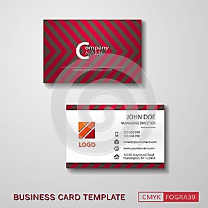 Vcard business card set play red photo