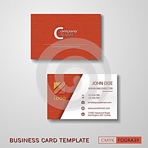 Vcard business card set red photo