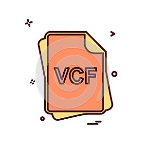 VCF file type icon design vector