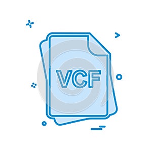 VCF file type icon design vector