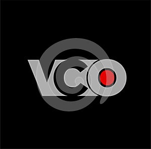 VCO brand name vector icon. VCO typography monogram