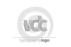 VDC modern geometric typography logo