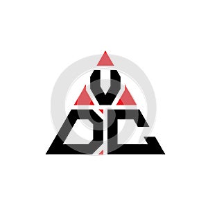 VDC triangle letter logo design with triangle shape. VDC triangle logo design monogram. VDC triangle vector logo template with red