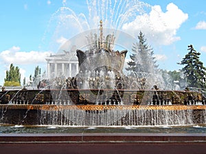 VDNH, Exhibition of Achievements,Moscow. Fountain Stone flower (1954). September, 2014.