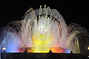 VDNKH park architecture in Moscow. The Stone Flower Fountain.