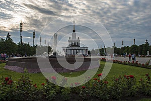 The VDNX Park in Moscow with roses