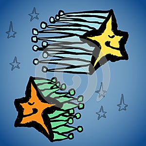Veactor: Grunge drawing star sets with brushwork