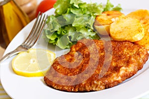 Veal Cutlet- Schnitzel - with Lettuce