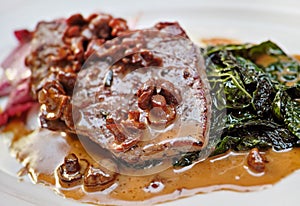 Veal with mushrooms