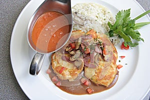 Veal Piccata With Risotto Rice photo