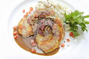 Veal Piccata With Risotto Rice photo
