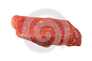 Veal pieces raw isolated on white background