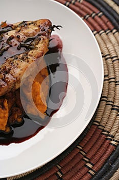 Veal, Pumpkin mash and red wine sauce