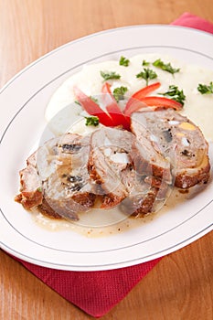 Veal roulade stuffed with minced meat