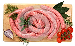 Veal sausage with chicken photo