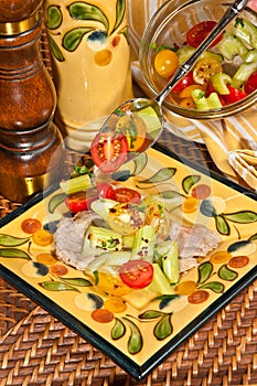 Veal Scallops with Cherry Tomatoes and Celery