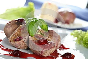 Veal with sesame mousse photo