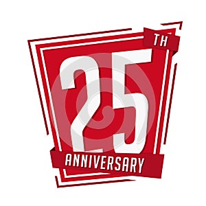 25 years celebrating anniversary design template. 25th anniversary logo. Vector and illustration. photo