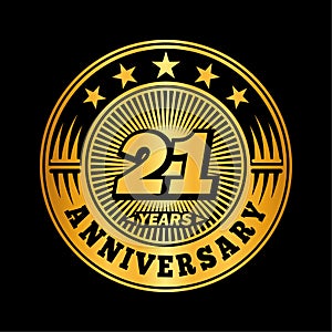 21 years anniversary celebration. 21st anniversary logo design. 21years logo.