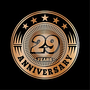29 years anniversary celebration. 29th anniversary logo design. 29years logo.