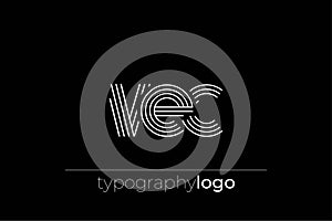 VEC modern geometric typography logo