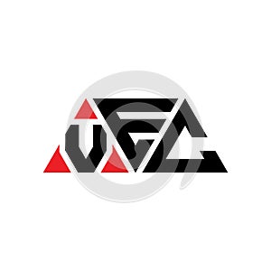 VEC triangle letter logo design with triangle shape. VEC triangle logo design monogram. VEC triangle vector logo template with red