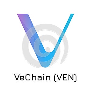 VeChain VEN. Vector illustration crypto coin ic photo