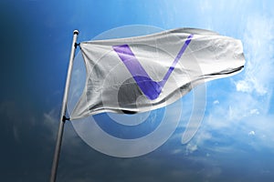 Vechain VET photorealistic flag in wind
