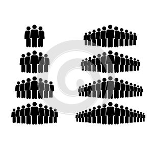 Vecotr illustration of crowd of group people icon photo