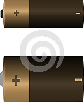 Vector of  1.5 volt battery, isolated on white background.