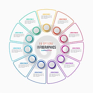 Vector 10 parts infographic design, circle chart