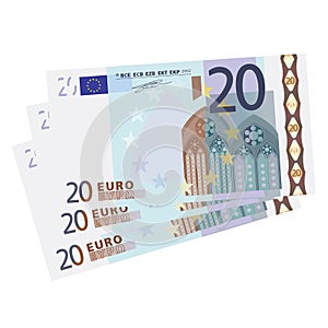 Vector 20 Euro bills