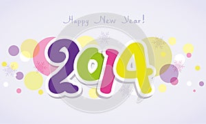 vector 2014 New Year greeting card