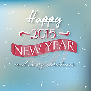 Vector 2015 Happy New Year background in Typography style