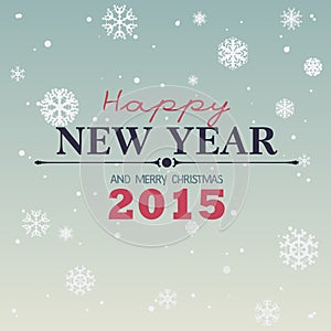 Vector 2015 Happy New Year background in Typography style