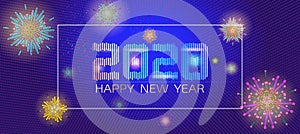 Vector 2020 happy new year celebration banner BG