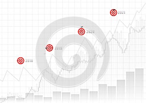 Vector : 2021 Happy new year with business graph and archery target