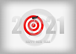 Vector : 2021 Happy new year with business graph and archery target