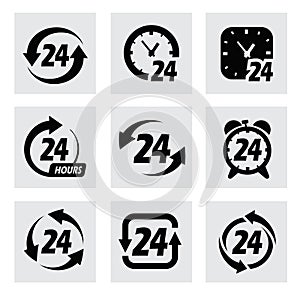 Vector 24 hours symbols