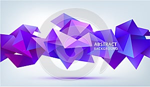 Vector 3d abstract geometric facet shape. Use for banners, web, brochure, ad, poster, etc. Low poly