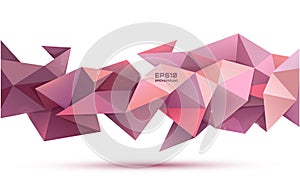 Vector 3d abstract geometric facet shape. Use for banners, web, brochure, ad, poster, etc. Low poly