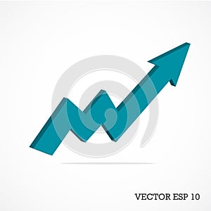 Vector 3d Arrow Graph Illustration.